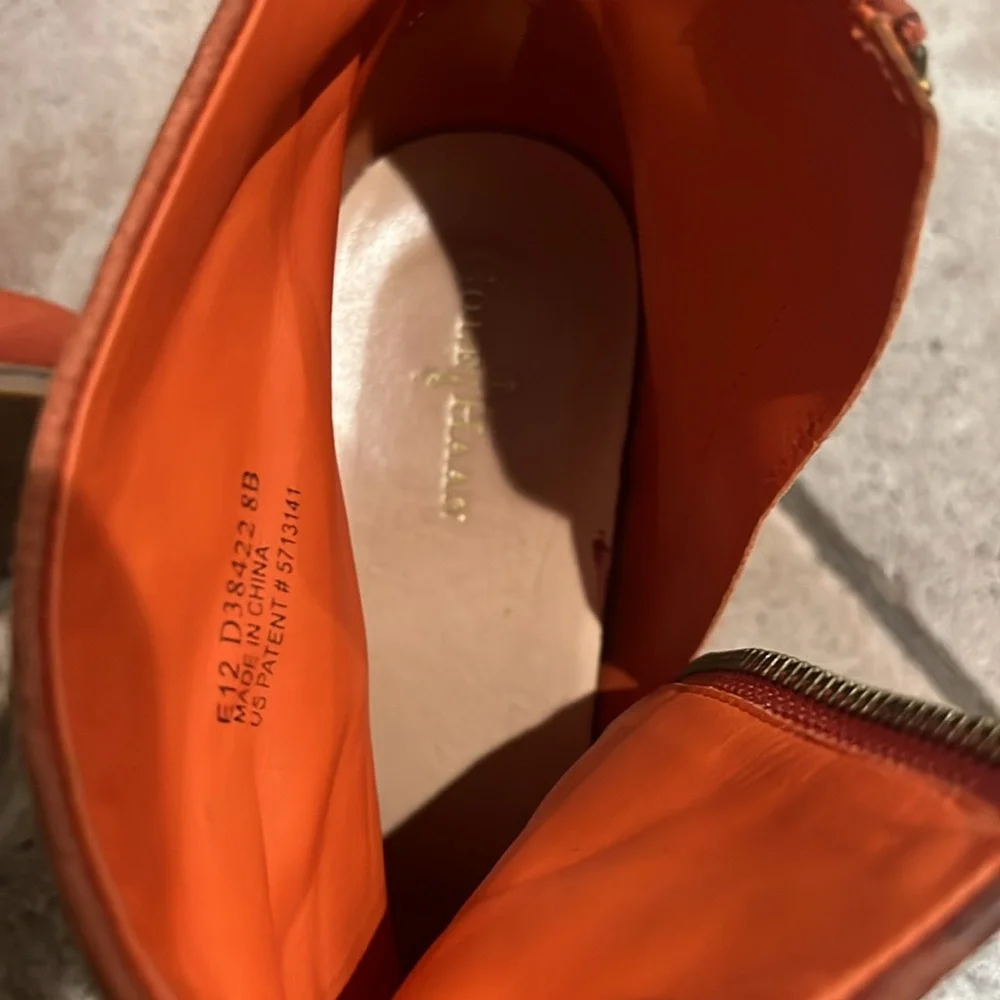 Women's Orange Ankle Boots - Picture 6 of 6